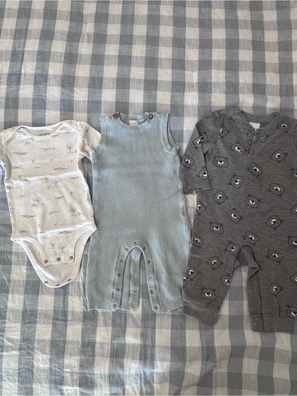 Carter's Light Blue Knit Baby Romper